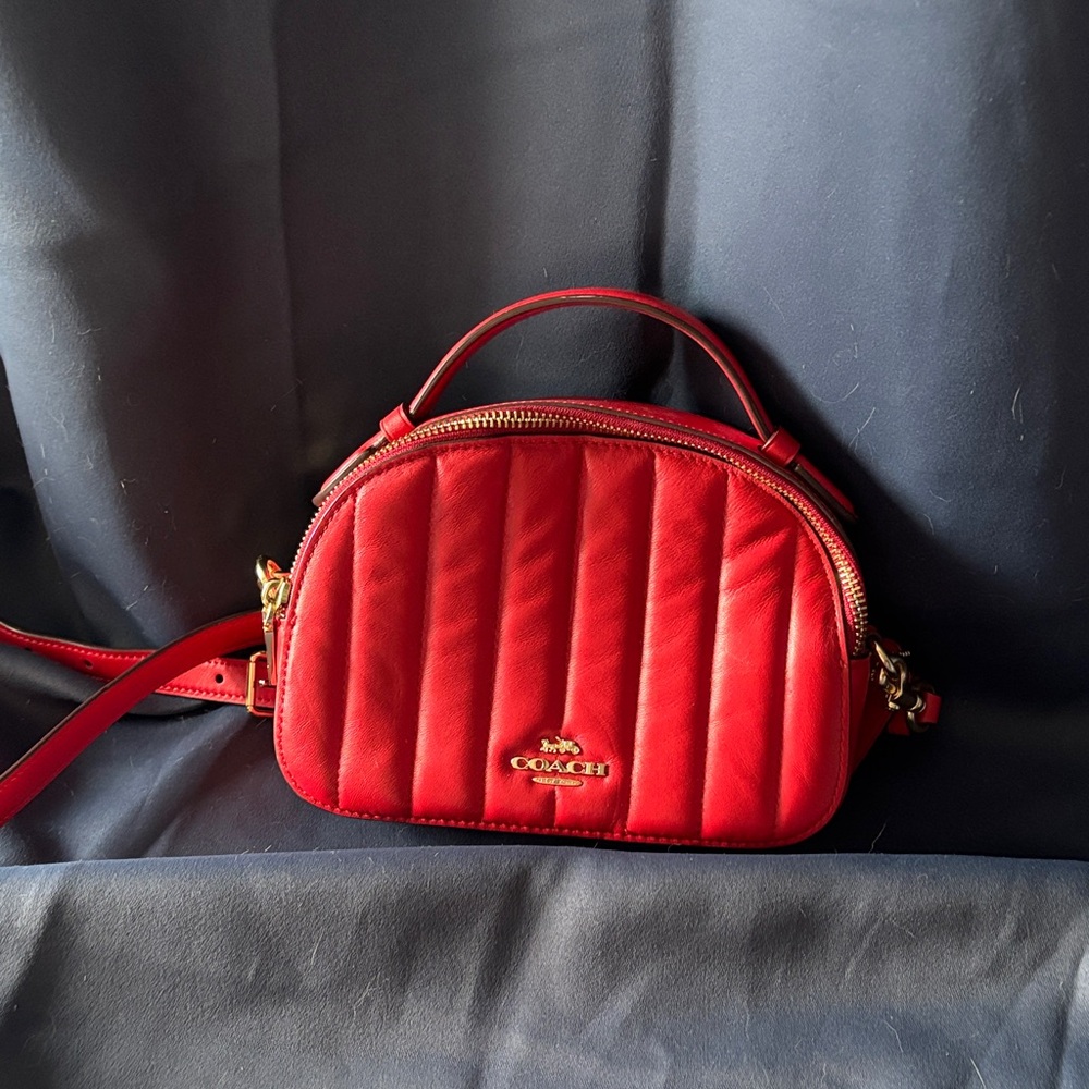 Coach Quilted Red Crossbody Bag